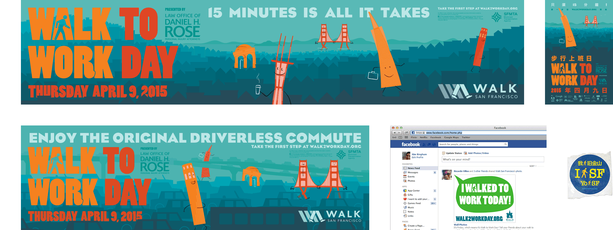 Walk To Work Day Bus Ads