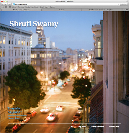 Shruti Swamy's website